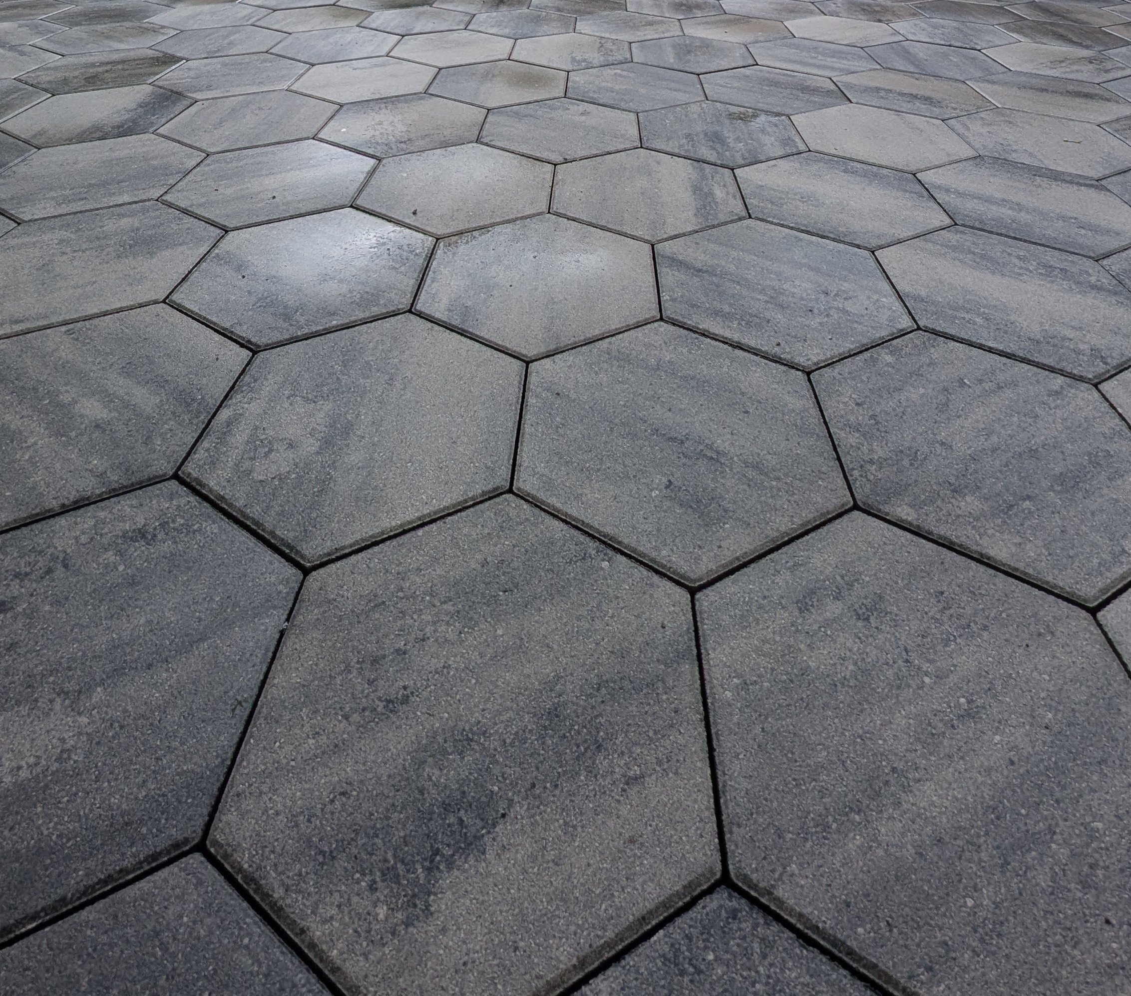 Hexagon paver patio - New Westminster