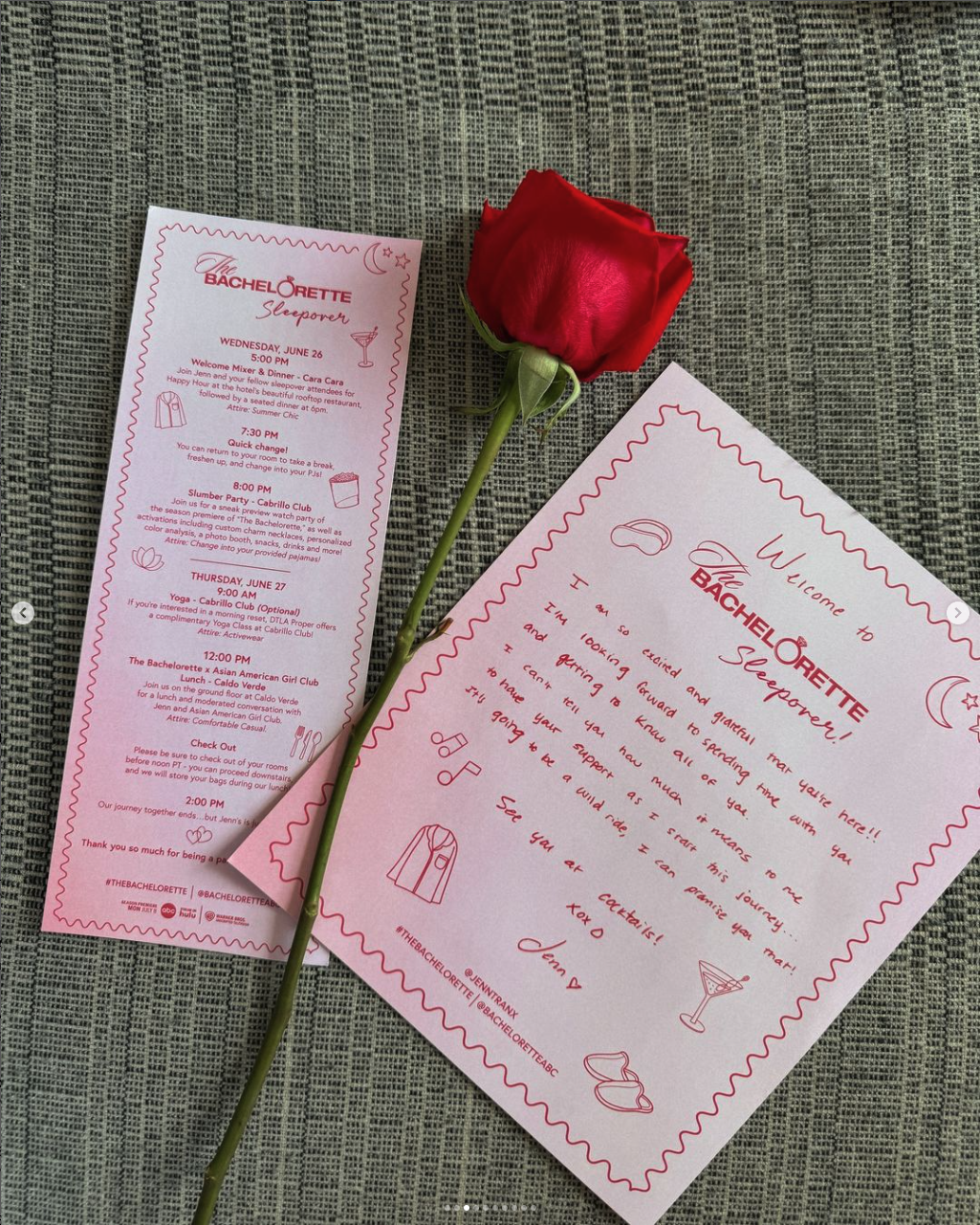 Designed various assets for The Bachelorette influencer sleepover event