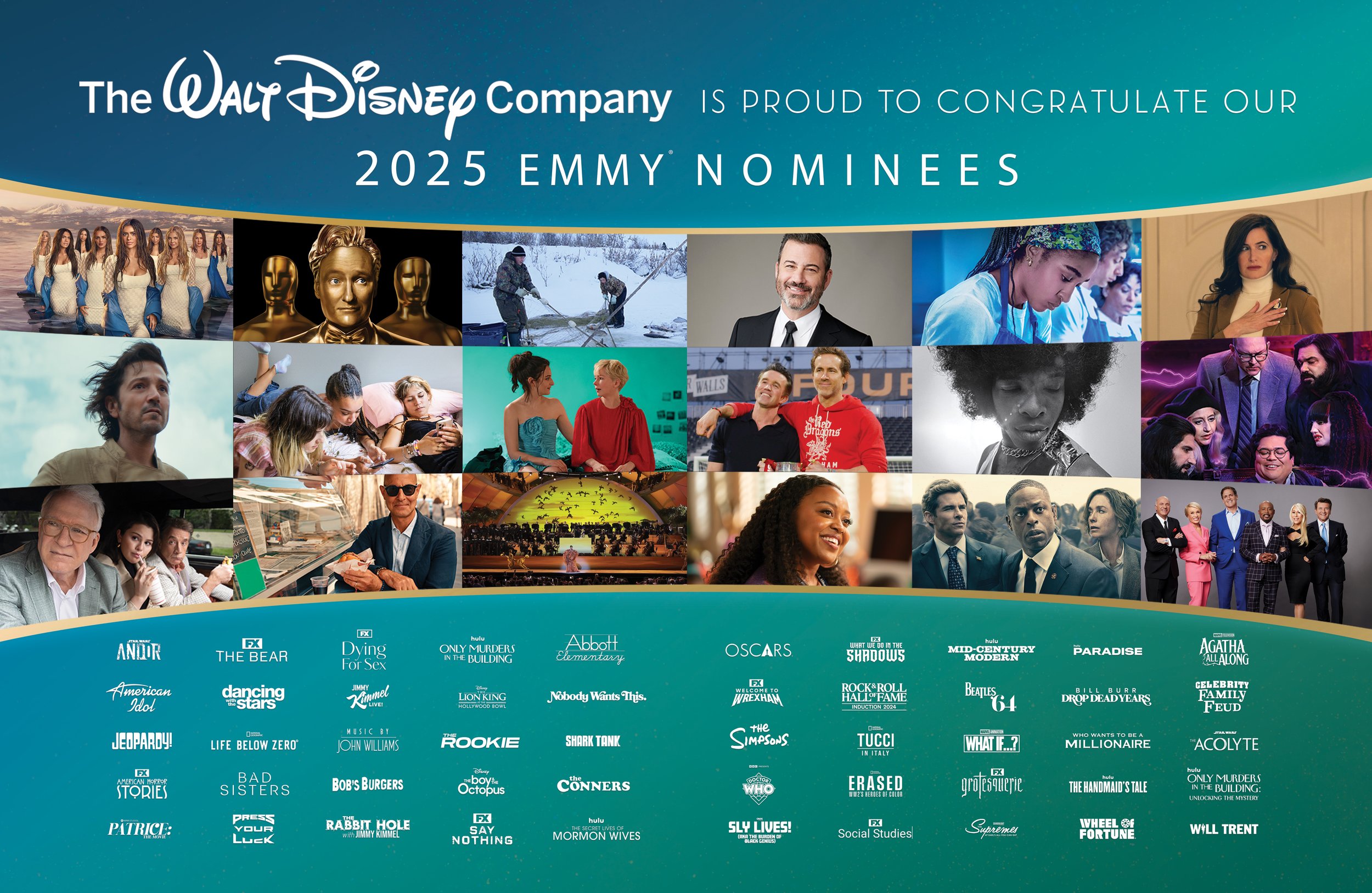 2025 Emmy Nomination Ad resized for several different publications, including Variety, Hollywood Reporter and Emmy Magazine