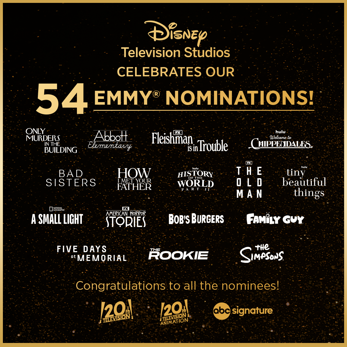 Social ad celebrating Emmy nominations for Disney Television Studios
