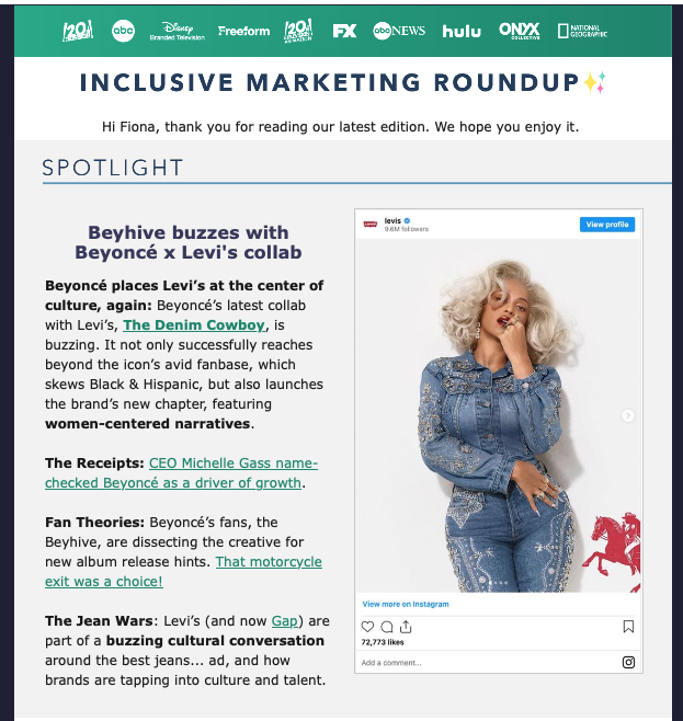 Design and built modular template in Salesforce email marketing for Disney Entertainment Television's quarterly Inclusive Marketing newsletter