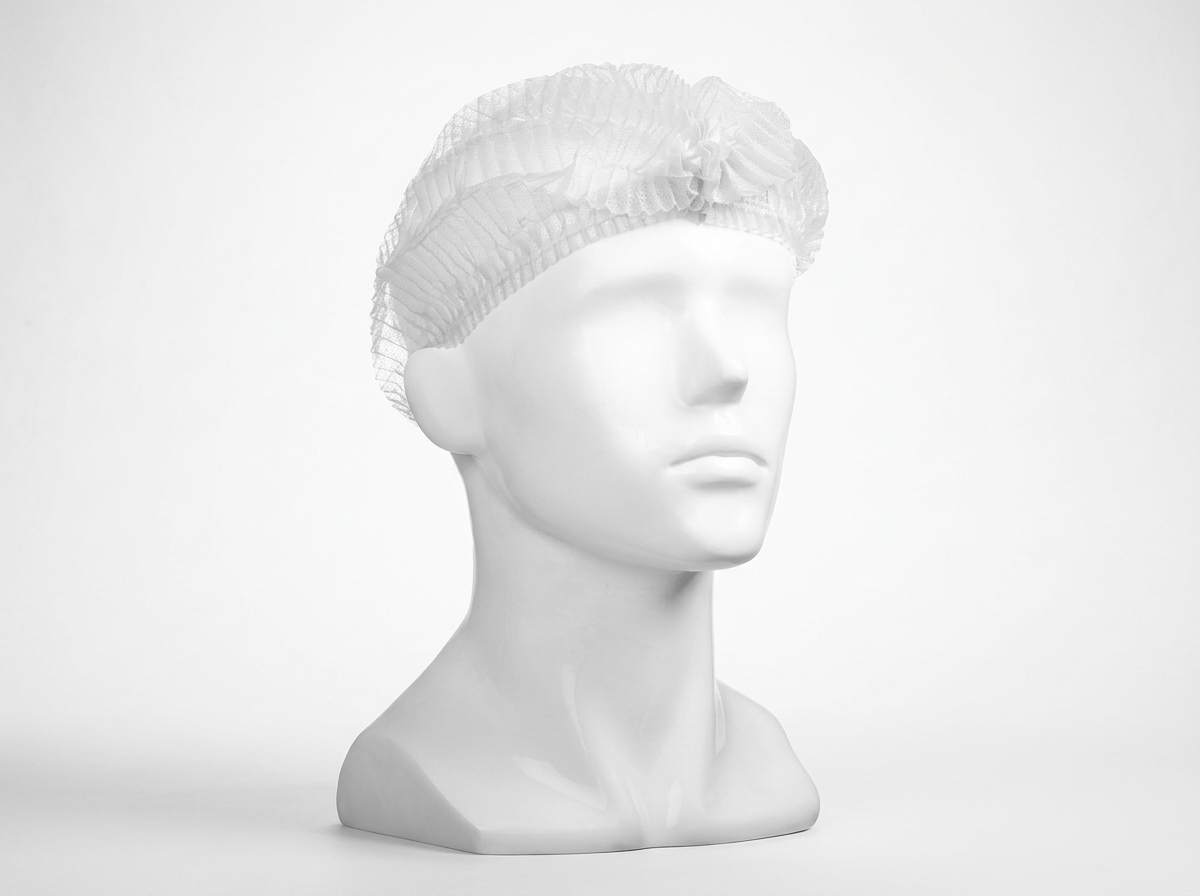 Polypropylene Crimp Hats - White, 530mm Wide, 12gsm (1000 per box)