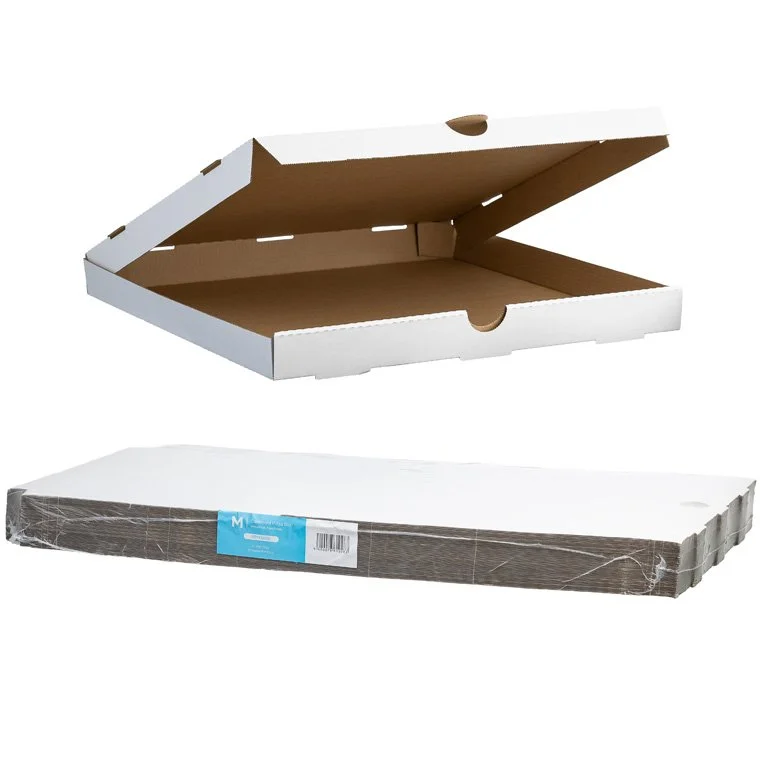 Cardboard Pizza Box White, 18" Inch, 456mm x 456mm x 40mm -50 per pack