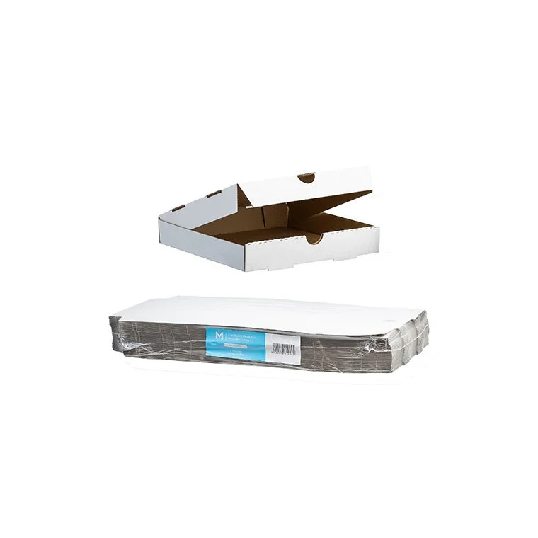Cardboard Pizza Box White, 9" Inch, 228mm x 228mm x 40mm - 50 per pack