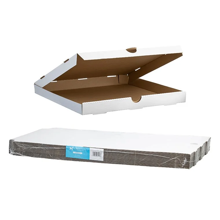 Cardboard Pizza Box White, 16" Inch, 406mm x 406mm x 40mm - 50 per pack