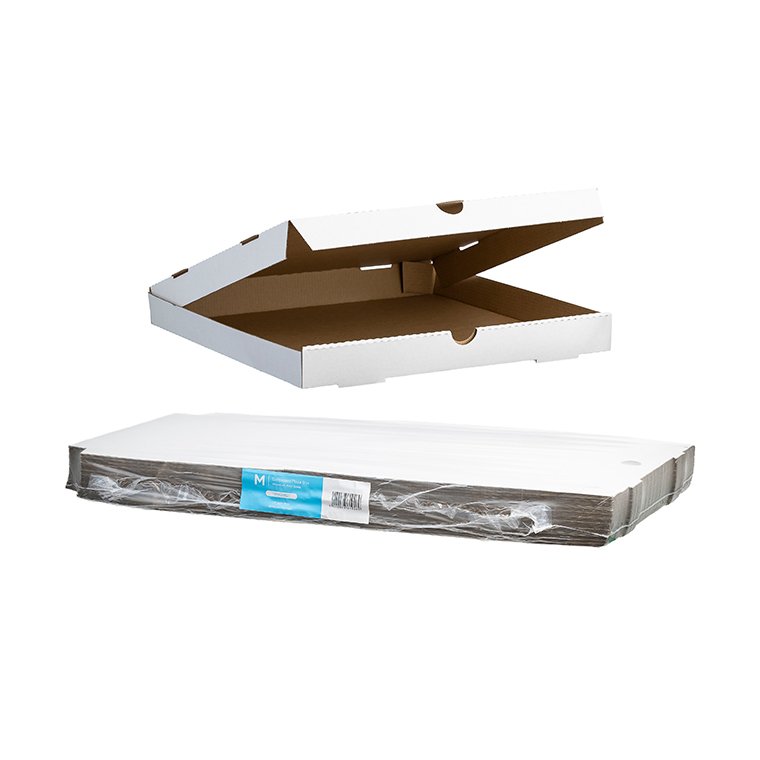 Cardboard Pizza Box White, 14" Inch, 355mm x 355mm x 40mm - 50 per pack