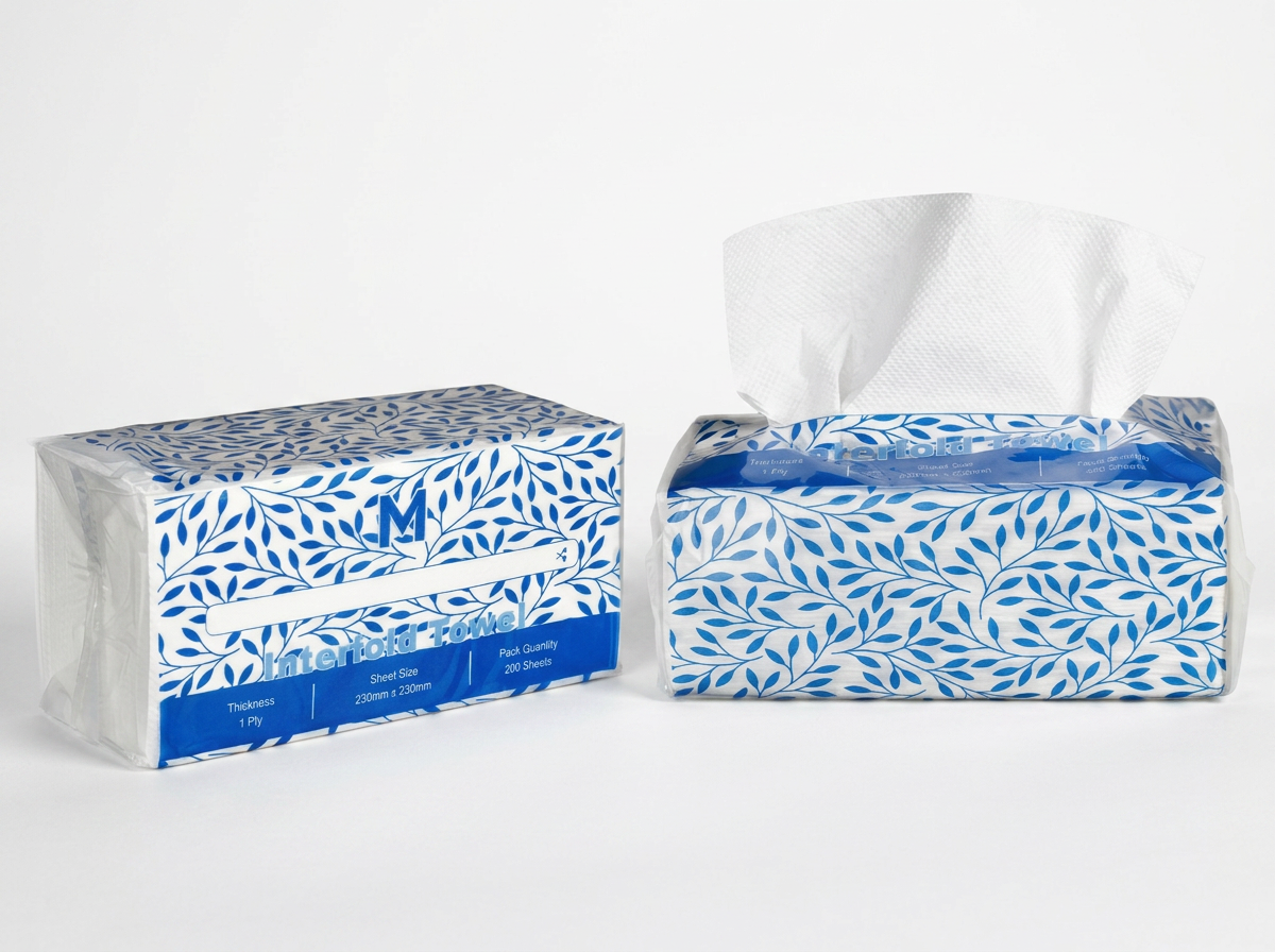 Interfold Paper Towel - White, 230mm x 230mm, 1 Ply, FSC® Mix - Box of 3000 Sheets