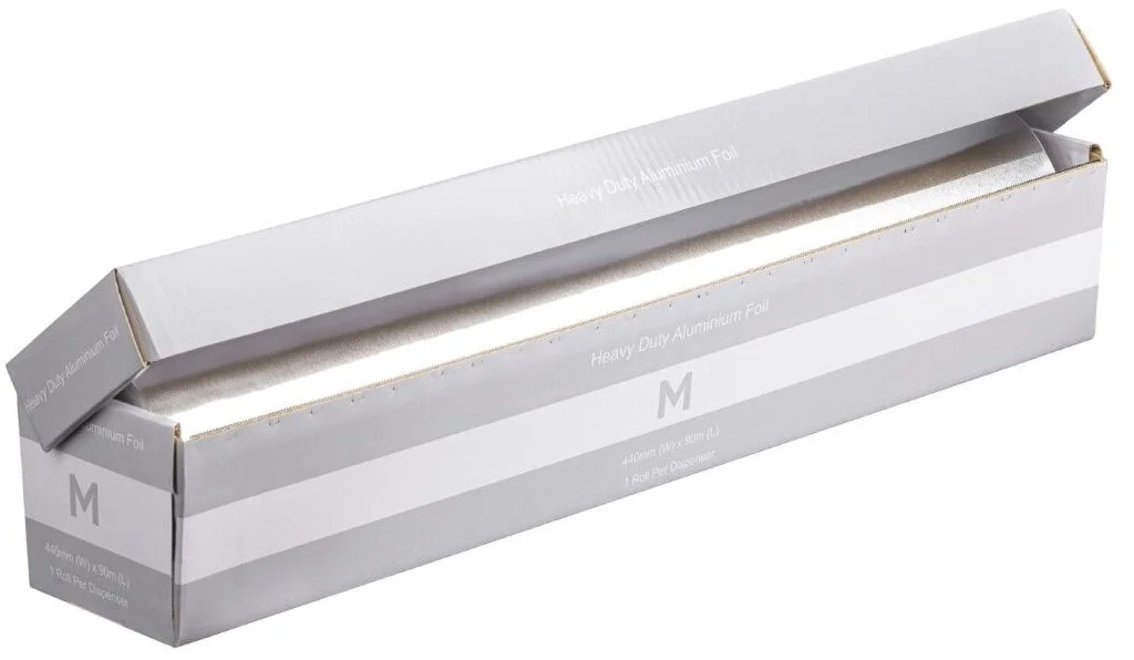 Heavy Duty Aluminium Foil Dispenser Silver, 440mm x 90m x 25mu - 6 units per box