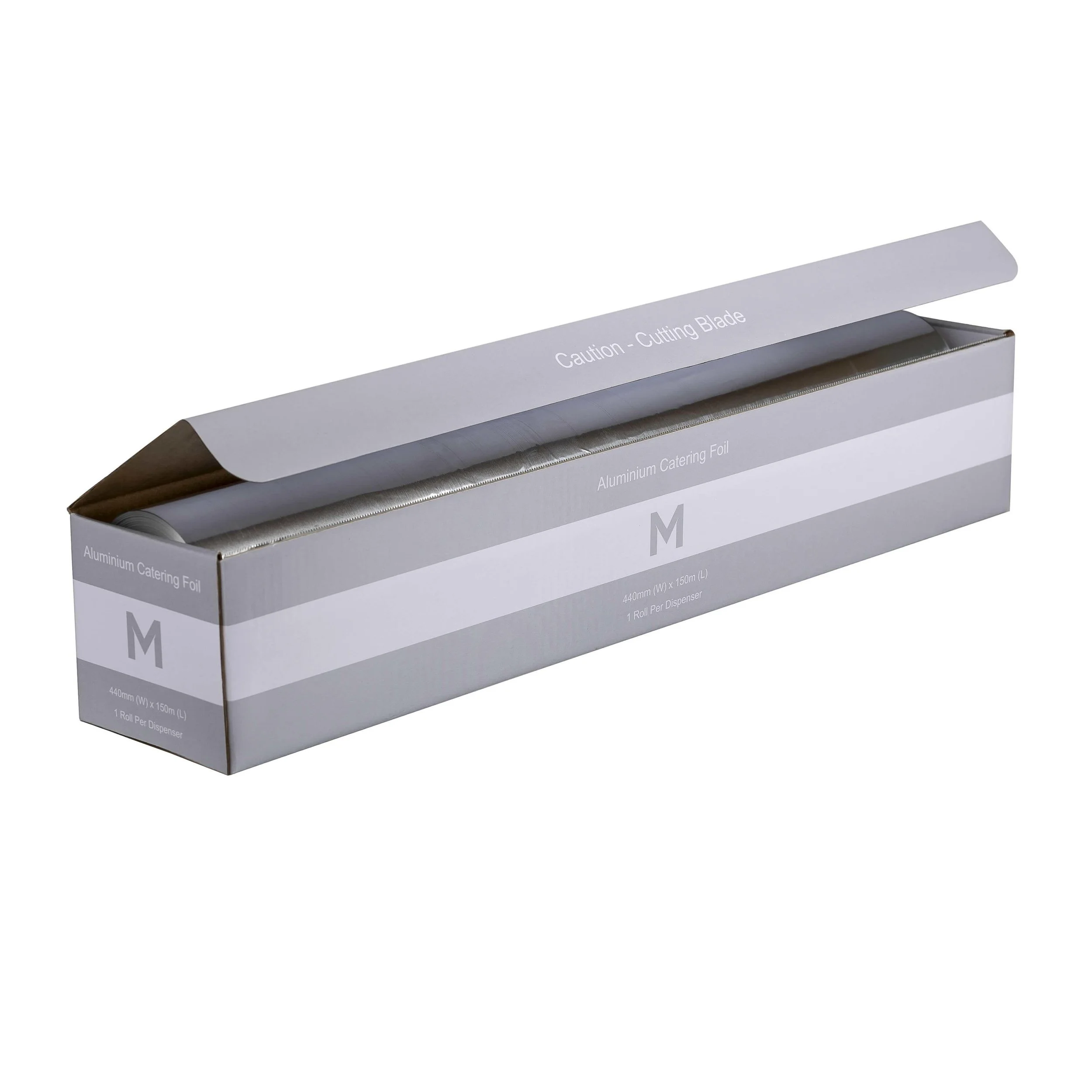 Premium Aluminium Foil Dispenser Silver, 440mm x 150m x 13mu - 6 units per box