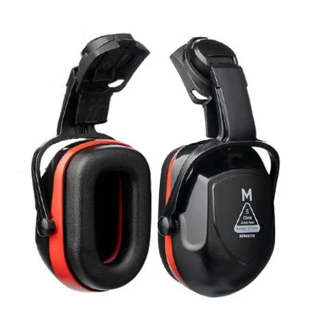 Advanced Helmet Earmuffs - Black/Red, 25.8dB Rated