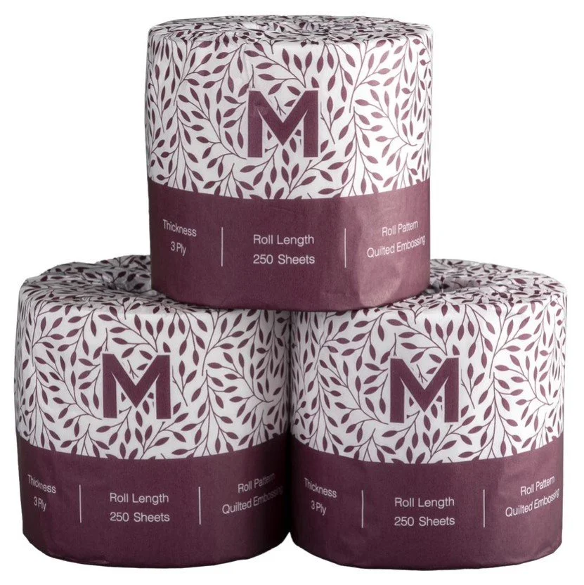 Luxury Wrapped Toilet Tissue Boxed - White, 3 Ply, 250 Sheets, Box of 48 rolls