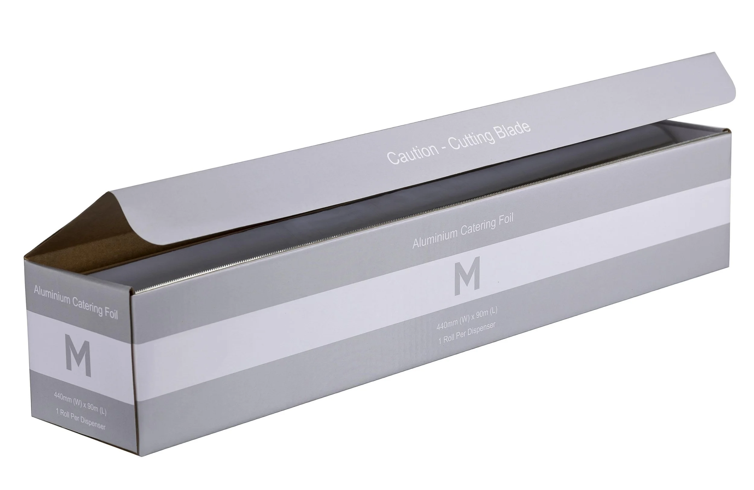 Premium Aluminium Foil Dispenser Silver, 440mm x 90m x 13mu - 6 units per box