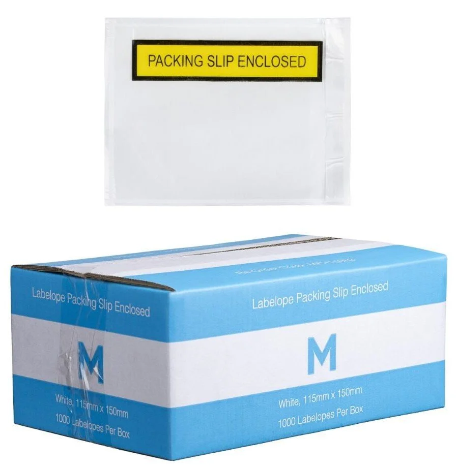 Plastic Labelope Packing Slip Enclosed - White, 115mm x 150mm - Box of 1000