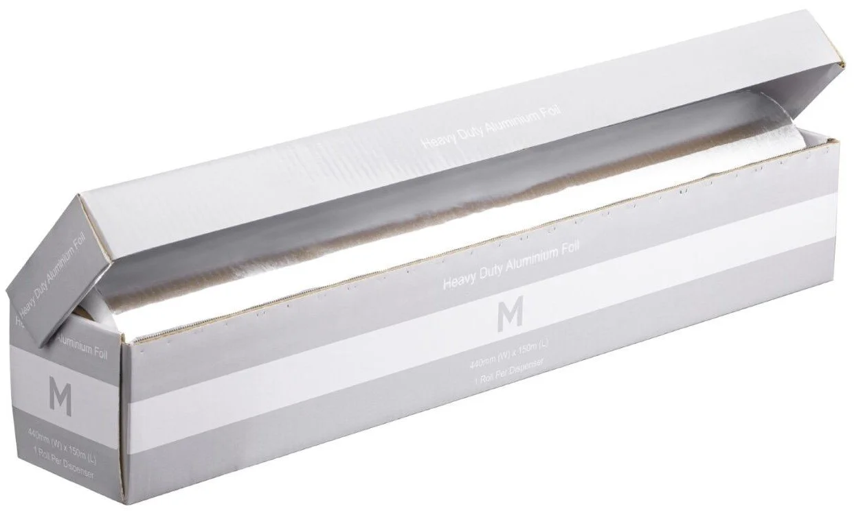 Heavy Duty Aluminium Foil Dispenser Silver, 440mm x 150m x 16mu - 6 units per box