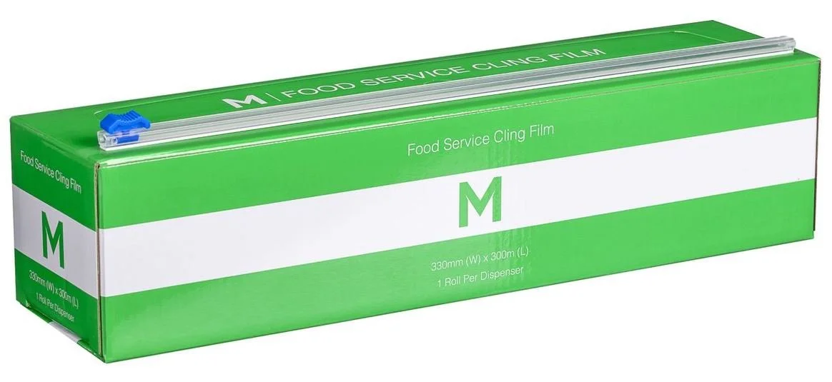 Premium Cling Film Dispenser Clear, 330mm x 300m x 9mu - 6 units per box