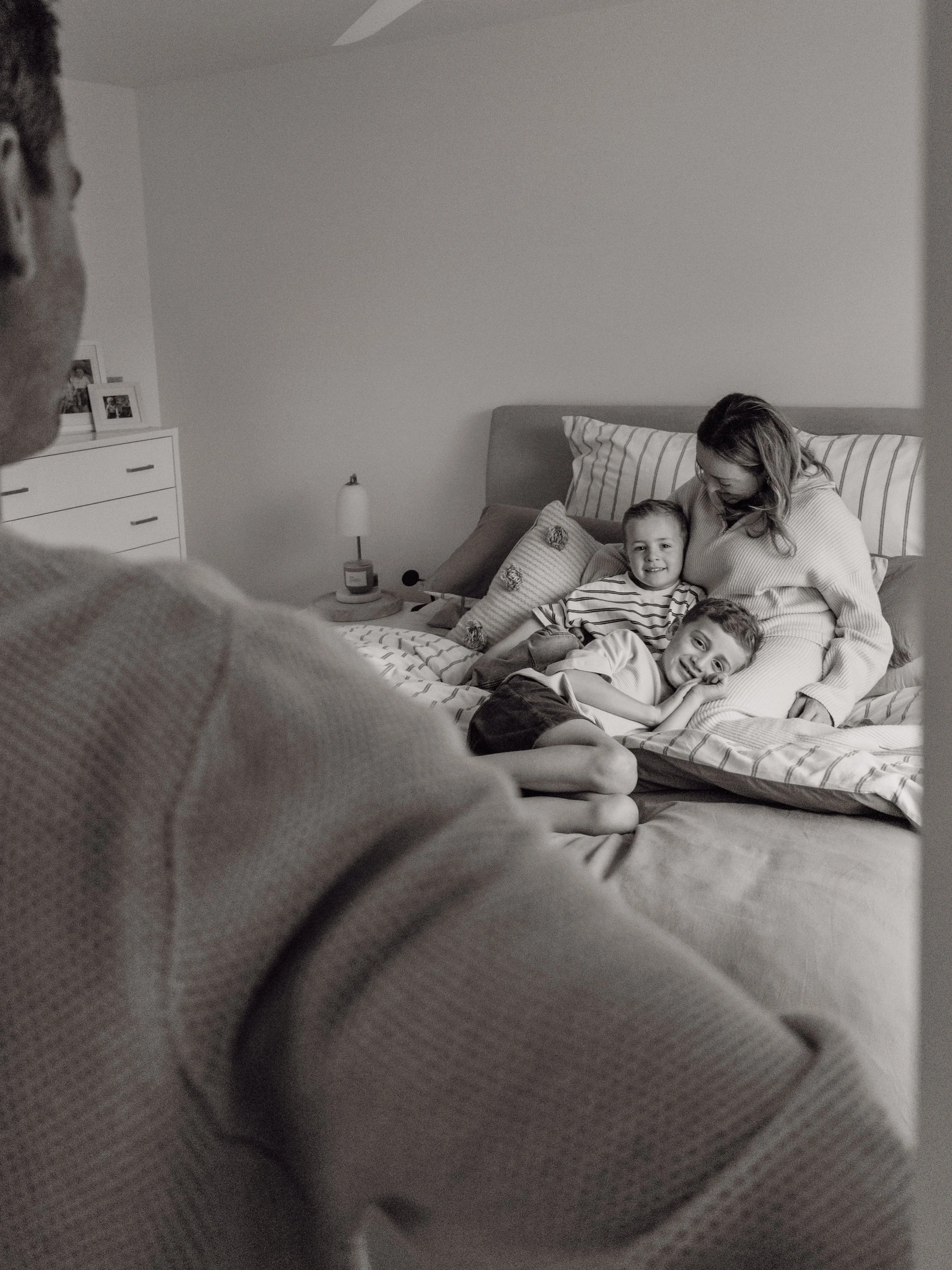 family photo on a bed - sydney