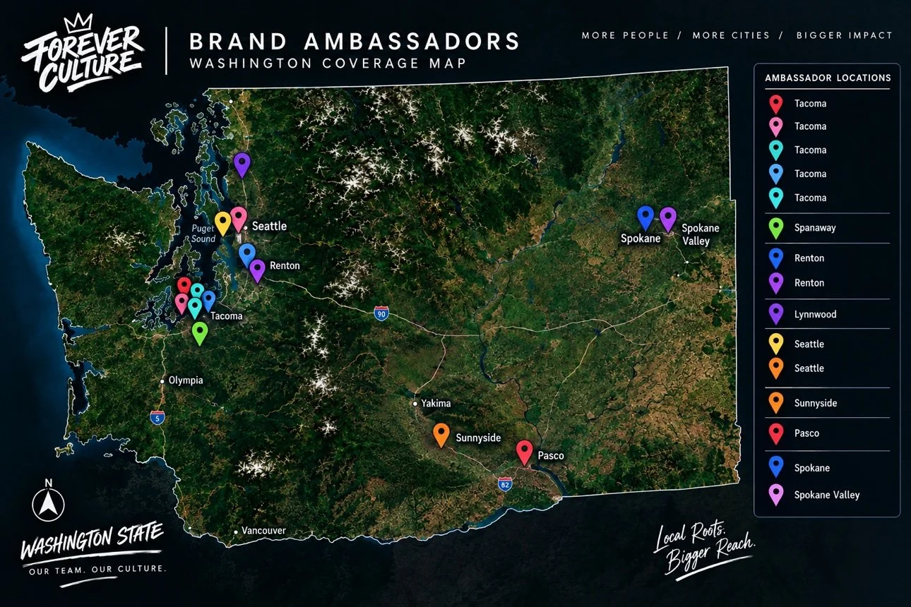 Washington State brand ambassador coverage map