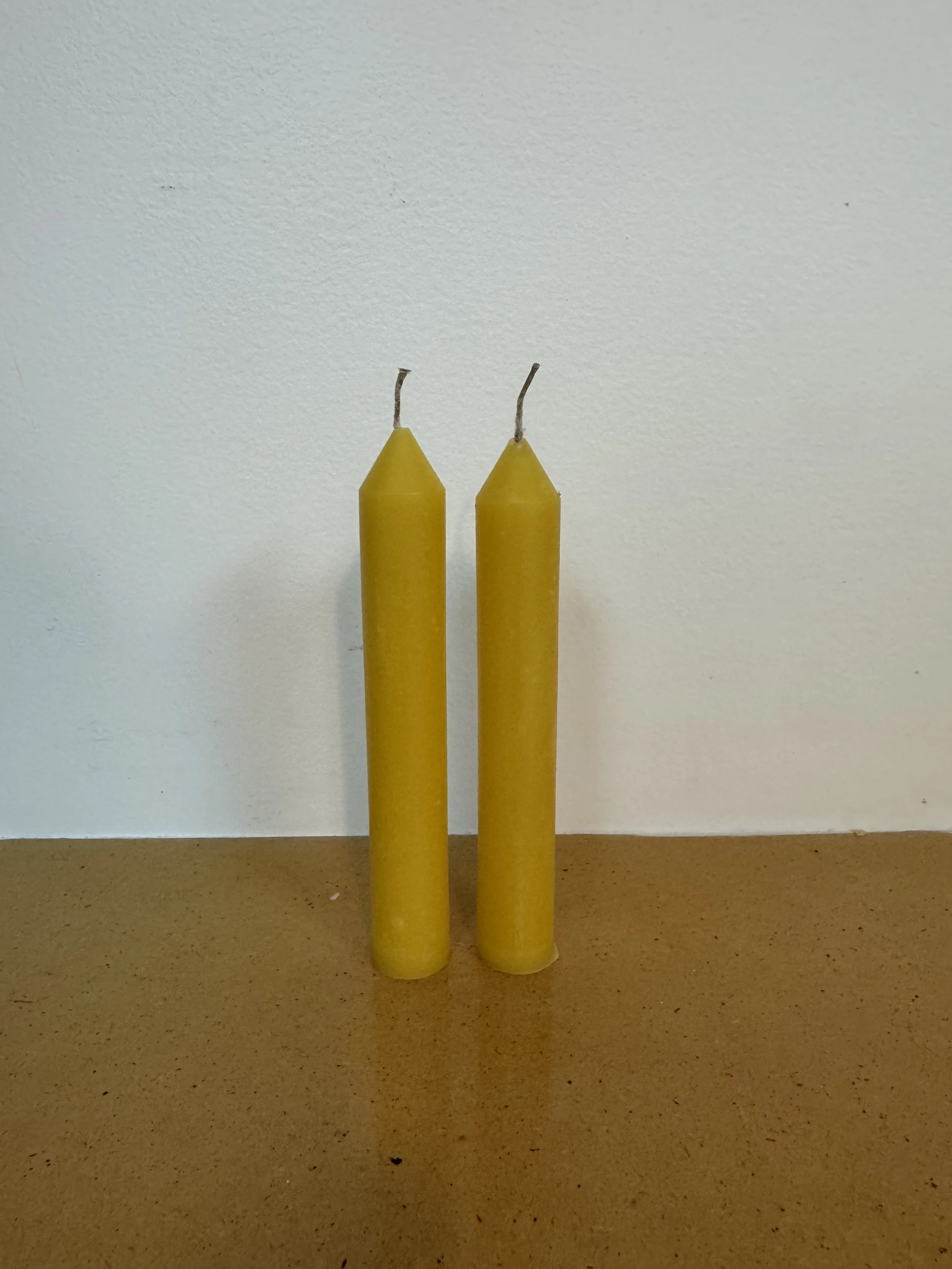 Handcrafted Beeswax Taper Candle Set – 6"
