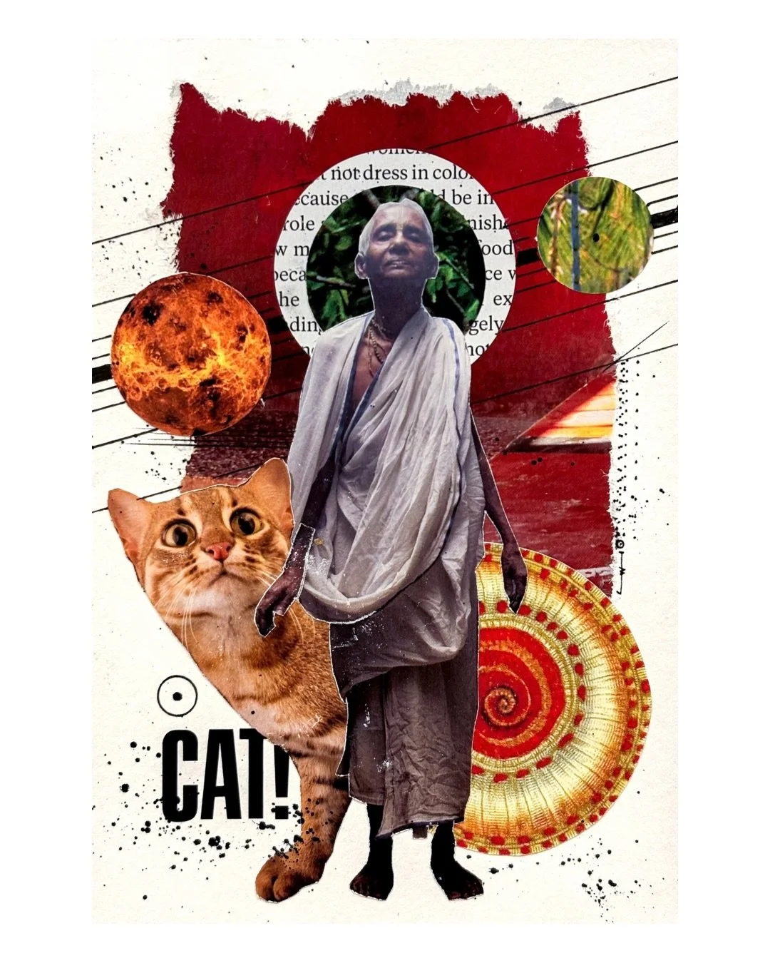 CAT! A collage. I framed this one because I found a little frame. Will take it to work with me and put it on my desk and then shout &ldquo;CAT!&rdquo; real loud when people ask about it. 
.
#collage #art #surrealcollage #australianart #mixedmediacoll
