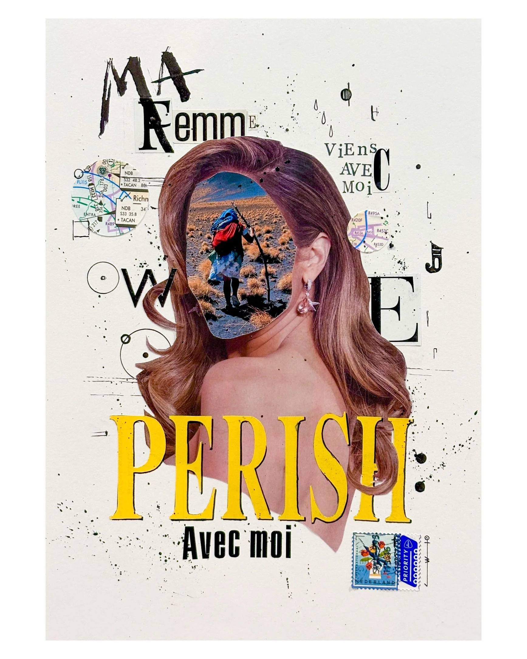 Perish With Me. A collage. #CollageArt #AnalogCollage #ContemporaryCollage #MixedMediaArt #BreyonArt