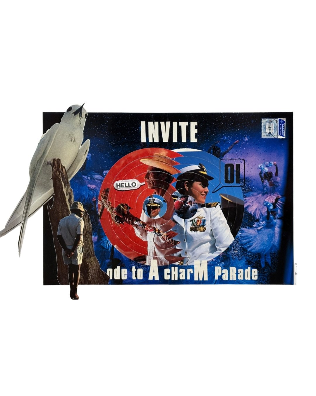 Invite: Ode to a Charm Parade. A collage. 
.
#CollageArt #AnalogCollage #SurrealCollage #ContemporaryCollage #BreyonArt