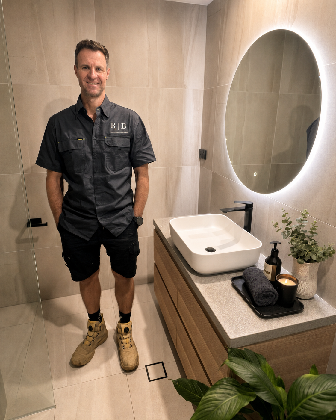 Modern bathroom renovation by Redlands Bathrooms servicing Victoria Point, Redland Bay and Brisbane.