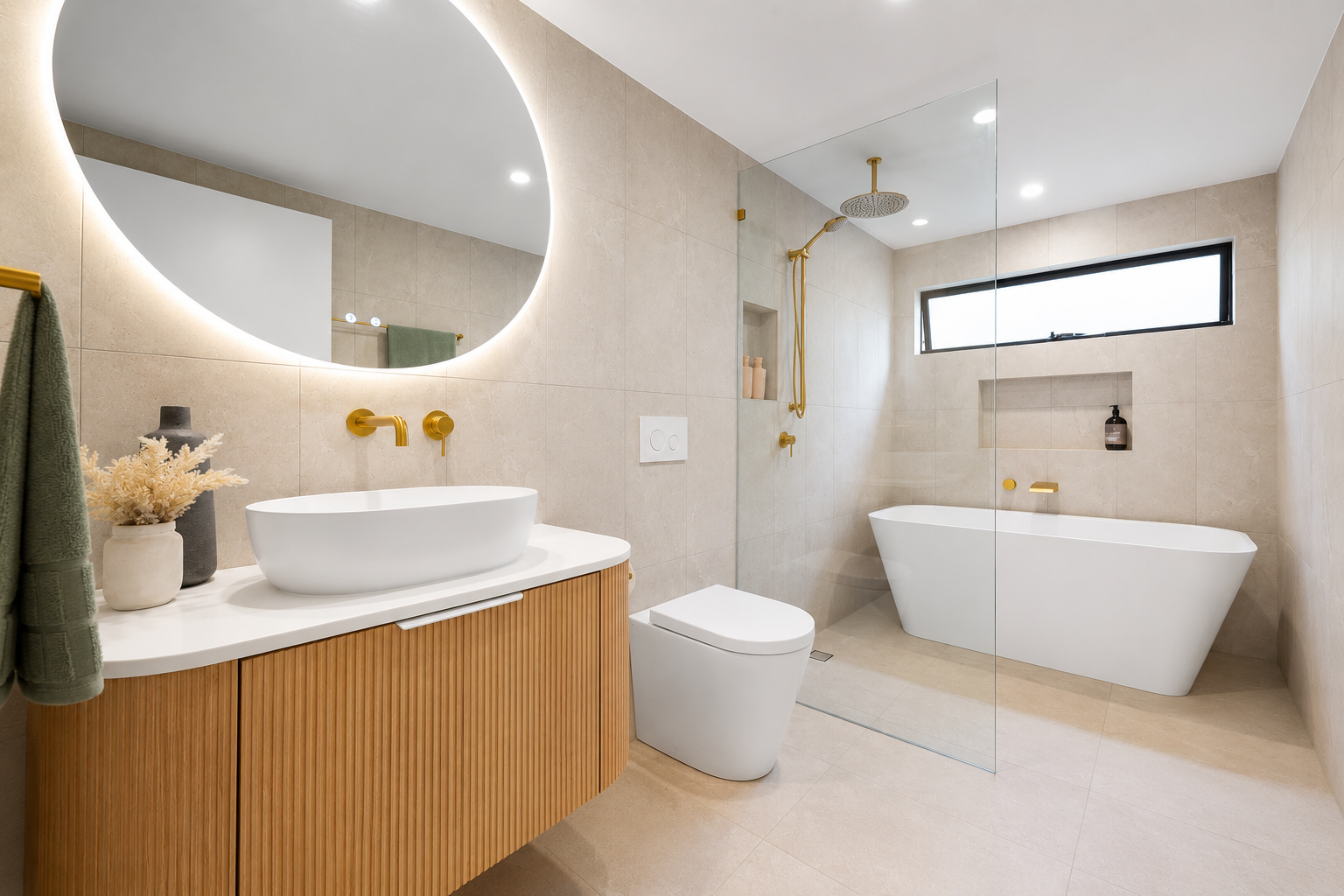 Coastal style bathroom renovation completed by Redlands Bathrooms in Wellington Point.