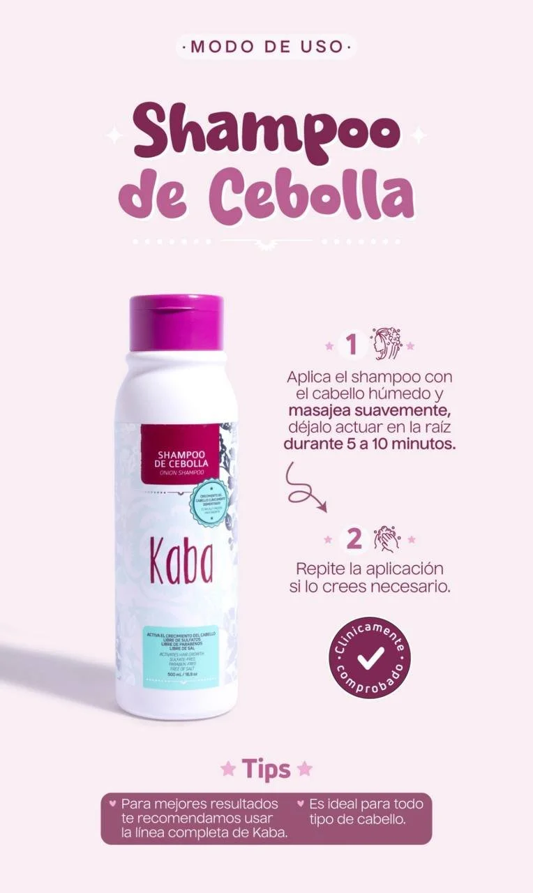 Shampoo de Cebolla Kaba para Crecimiento Capilar