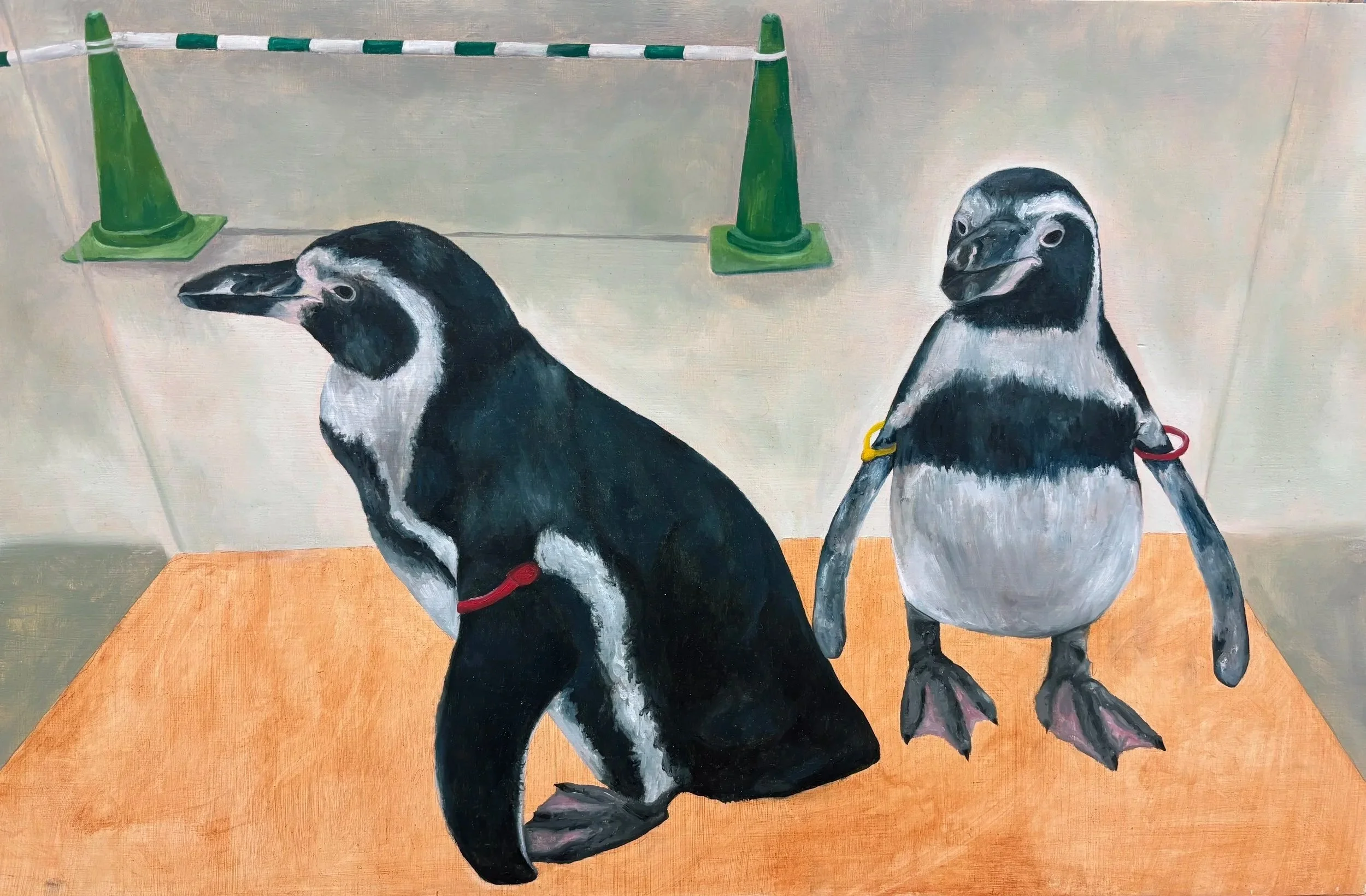 Cable Ties, 2026. Oil on Board