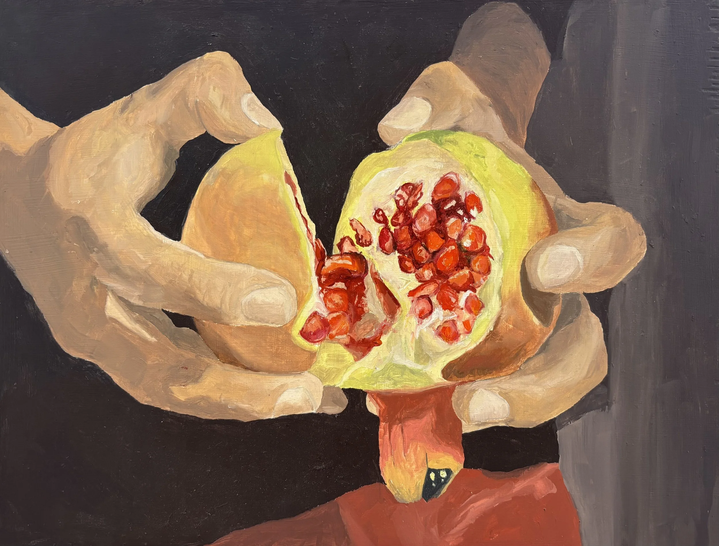 Seed, 2024. Oil on board. 23cm x 30cm