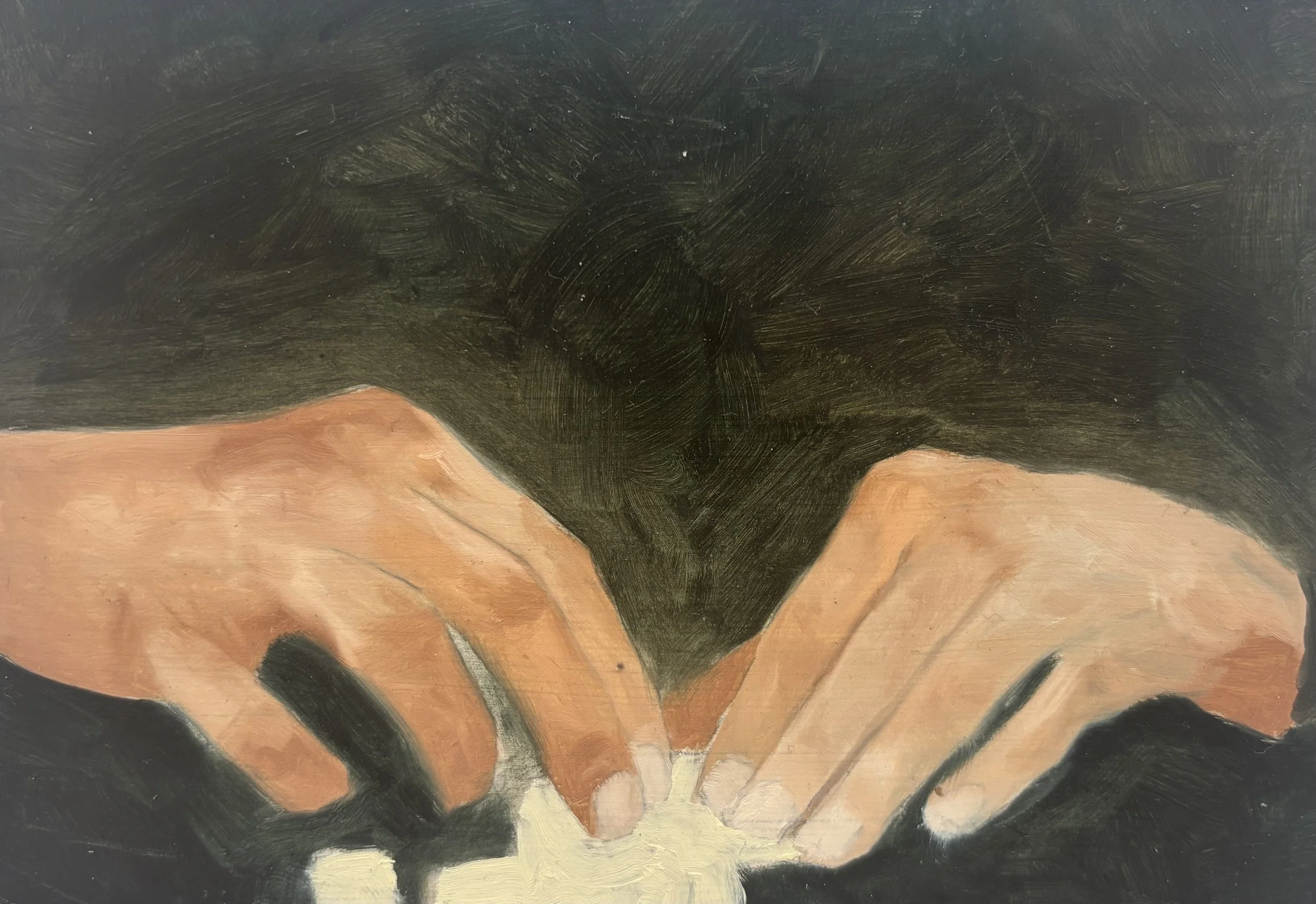 Touch, 2026. Oil on Board. 15cm x 20cm