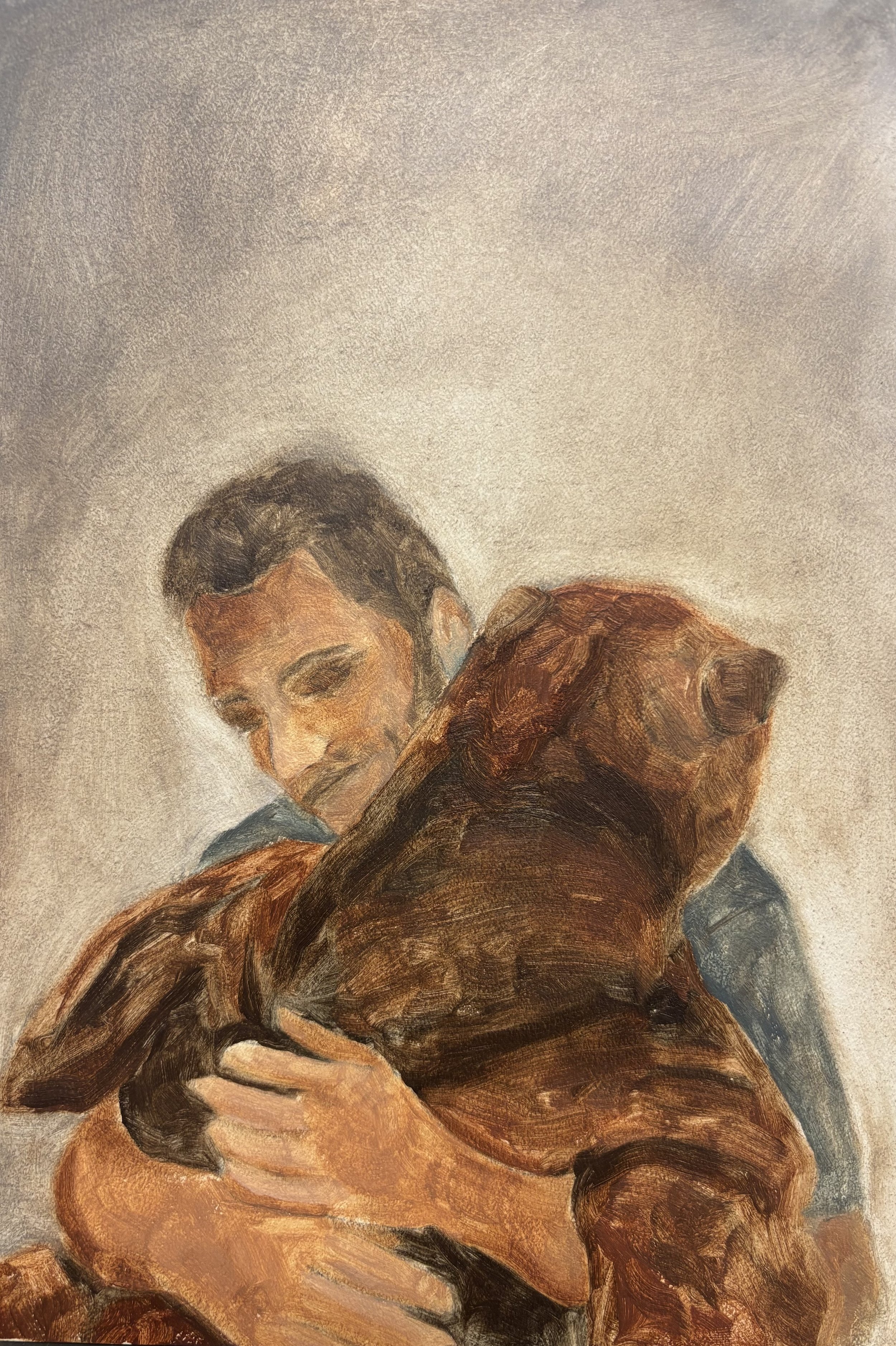 Studio bear, 2026. Oil on Chipwood