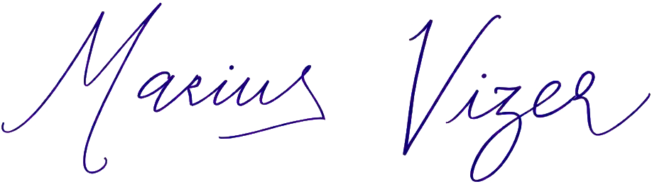 Signature in blue cursive handwriting spelling 'Maximus Vizer'.