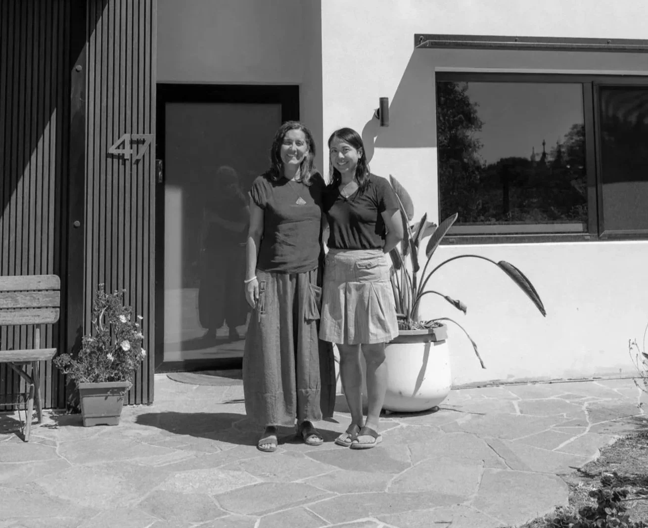 Manuela Gioia, designer of the Courtyard Hempcrete House in Nedlands, with the owner