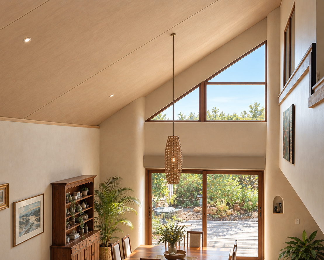 A sustainable straw bale house in the Witchcliffe Ecovillage, designed as a peaceful retreat with strong connections to the surrounding landscape. Passive solar design, natural materials, and generous openings create a comfortable, energy-efficient h