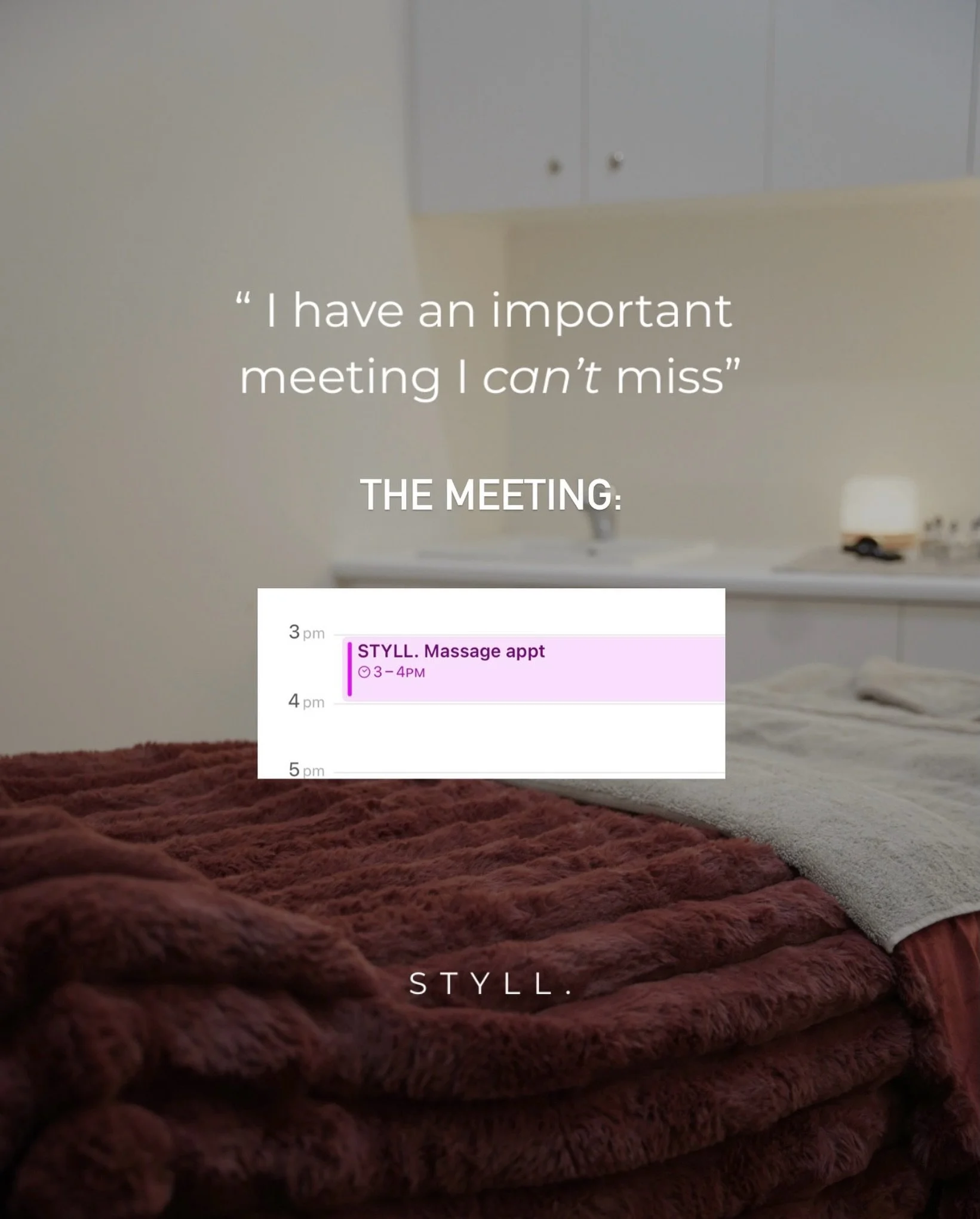 I CANNOT miss this important meeting 🤏🏻 

S T Y L L.  x 

#massagetherapist #mermaidbeach #styllhouse