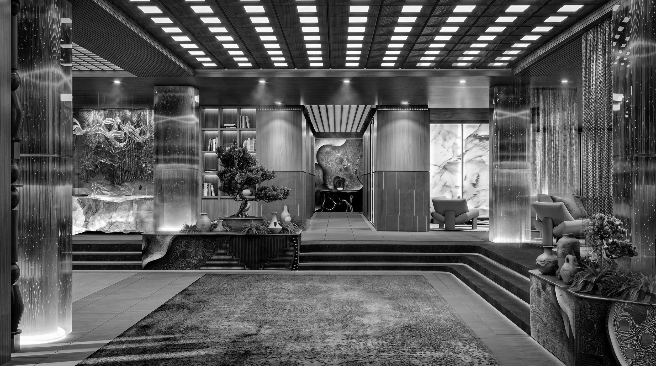 Luxury Mountain Hotel Lobby & Lounge