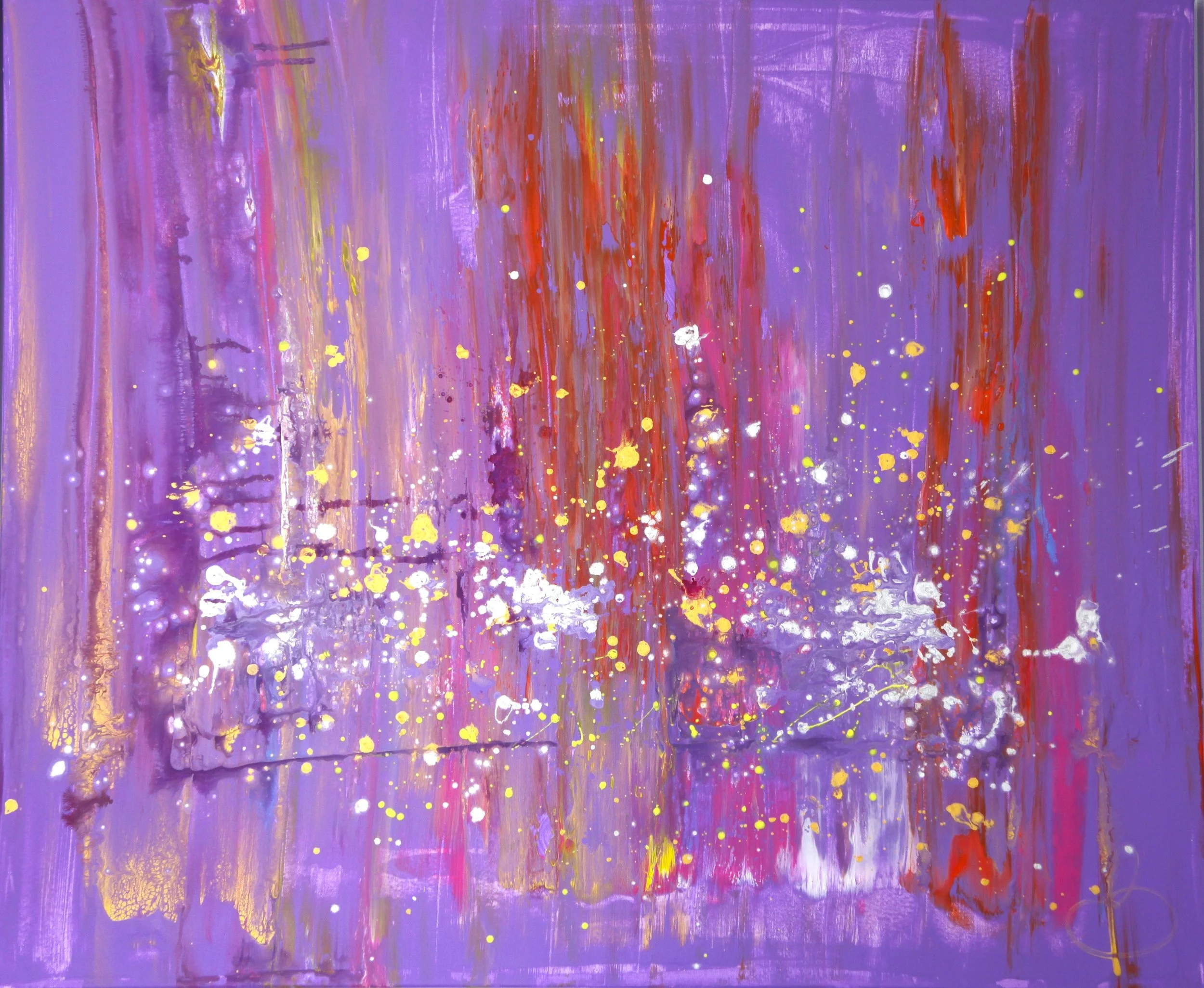 Gemälde Bettina Reichl. Abstrakte Kunst in Violett