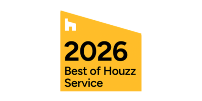 Yellow badge with black text reading "2026 Best of Houzz Service"