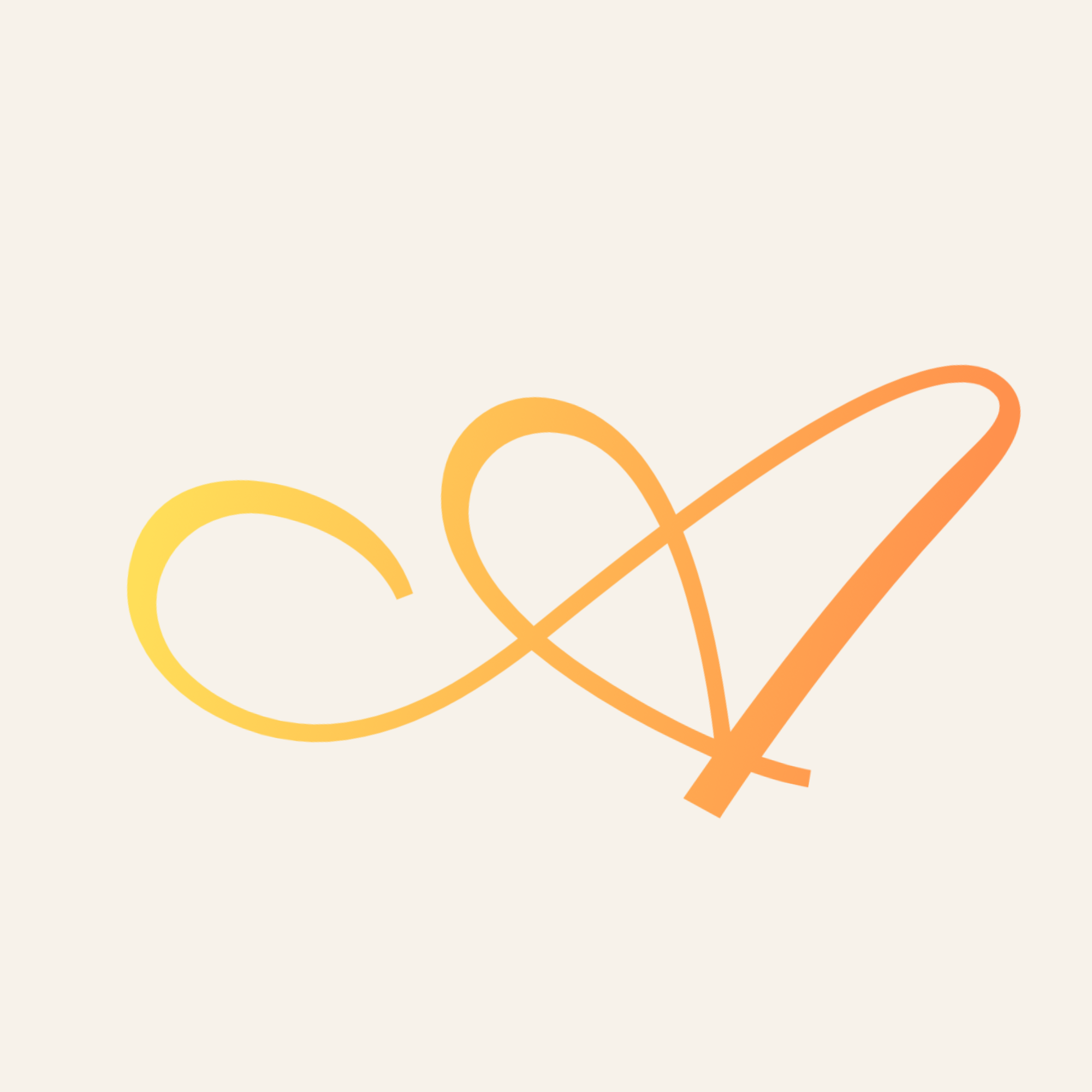 Imagem com fundo claro, com linhas curvas de cores amarelo, laranja e vermelho na parte inferior direita.