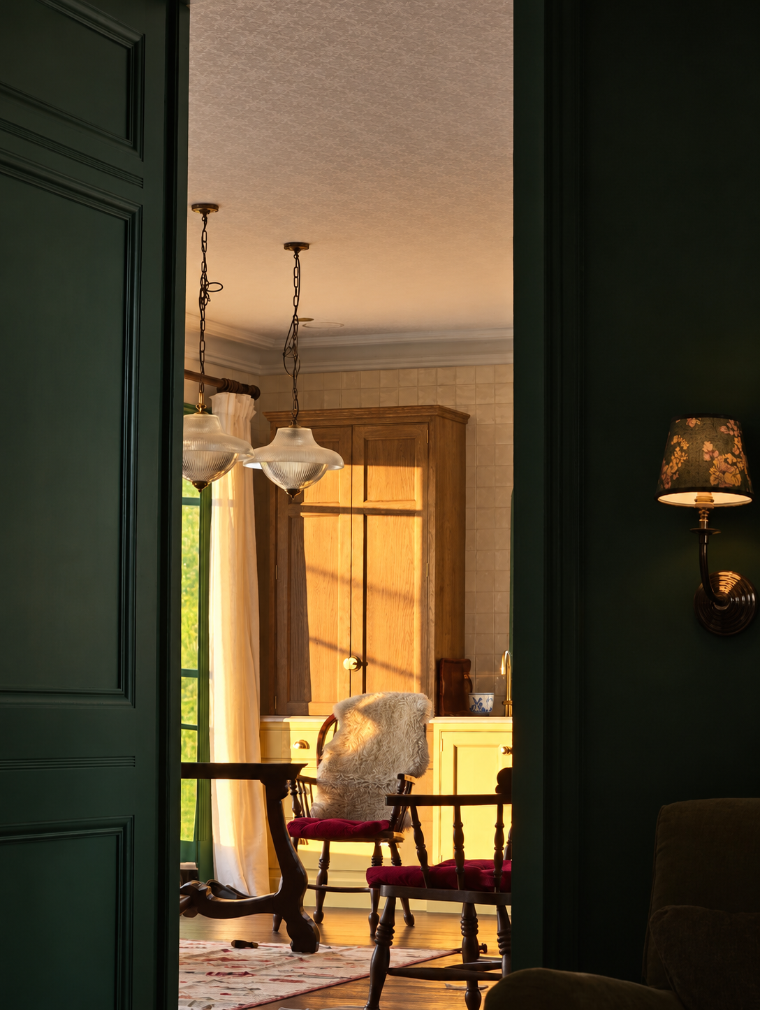 Moody green interior with golden sunlight.png
