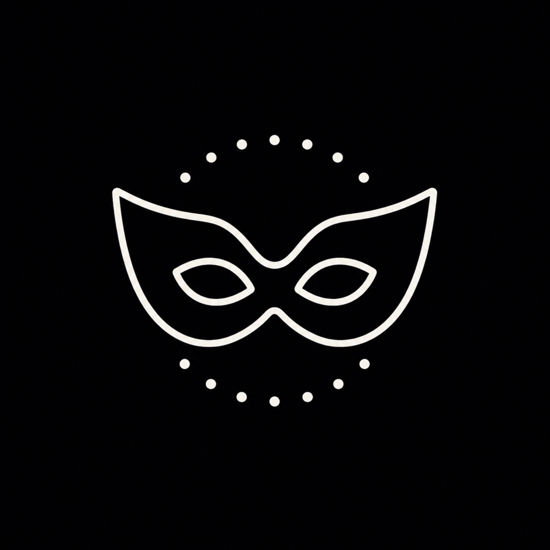 Line icon of a masquerade mask, representing the functioning facade of a woman hiding how much she drinks.