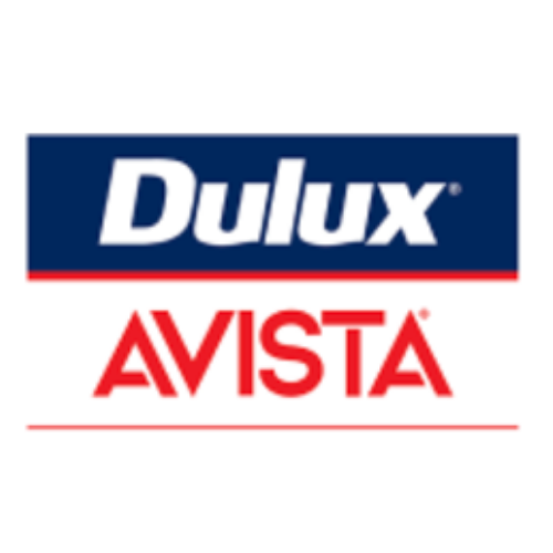 Logo of Dulux and Avista paint brands on a white background.