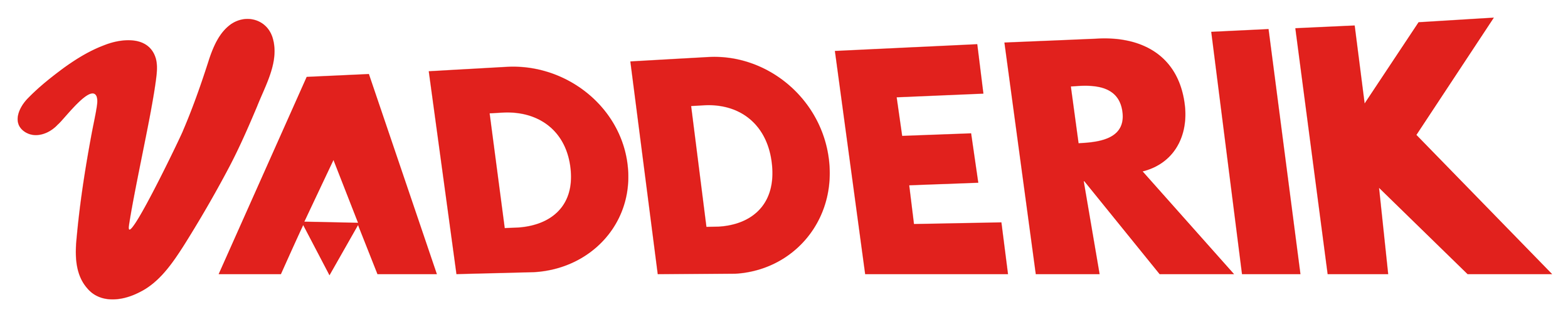 Bold red text spelling 'YADDERK' with a stylized font and white outline.