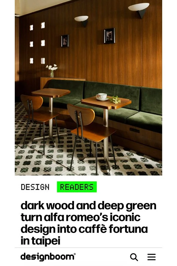 Caffè Fortuna interior design in Taipei by RLWW Studio as featured on Designboom
