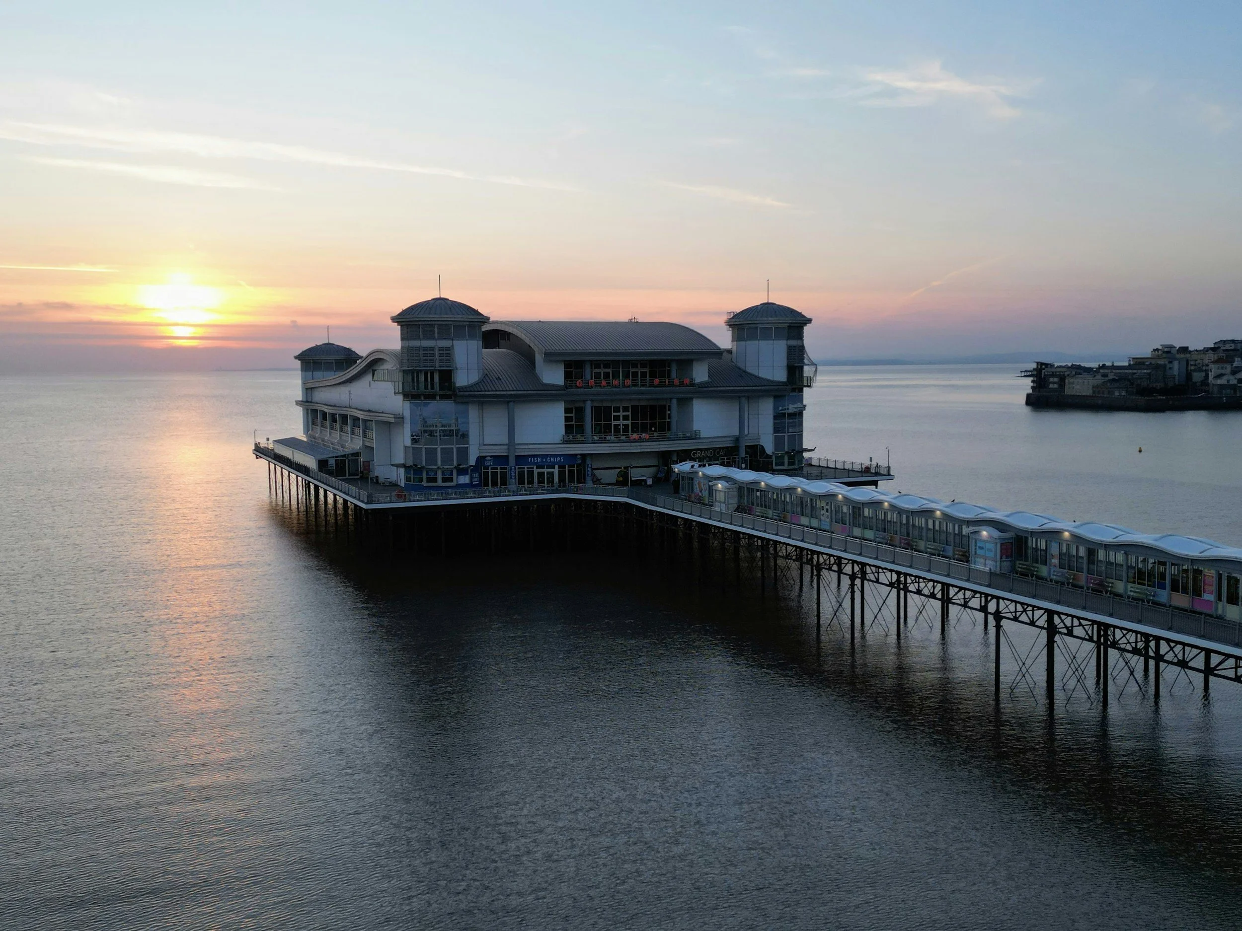 Grand Pier at sunset in Weston-super-Mare