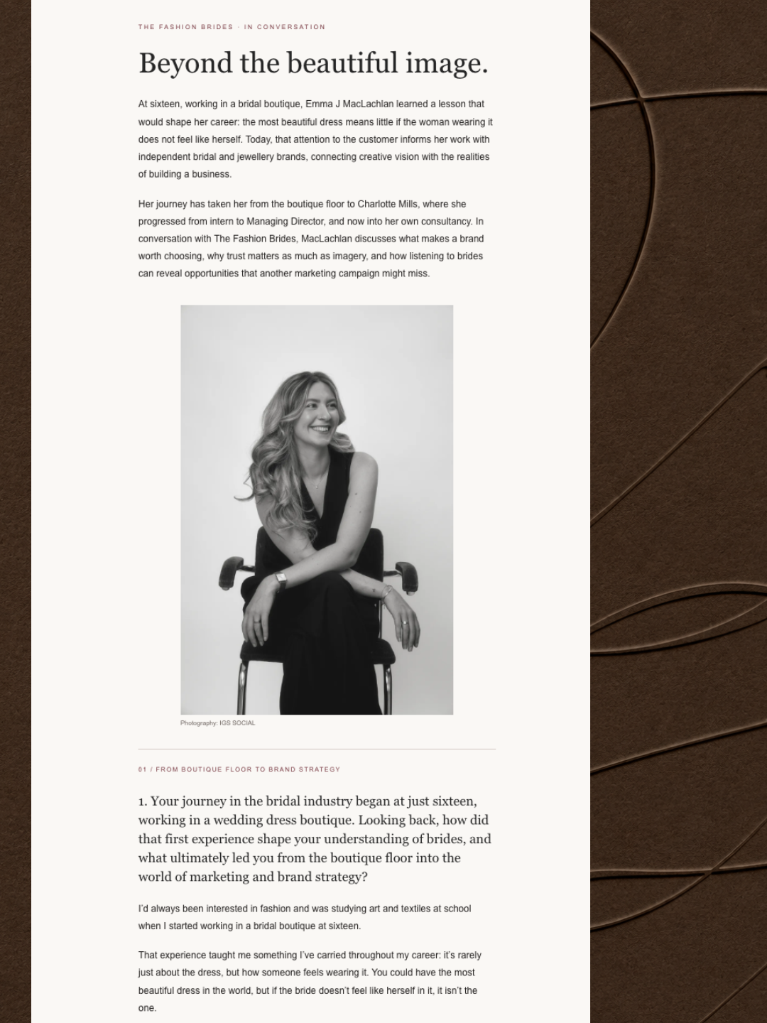 The Fashion Brides - Interview with Emma J Maclachlan