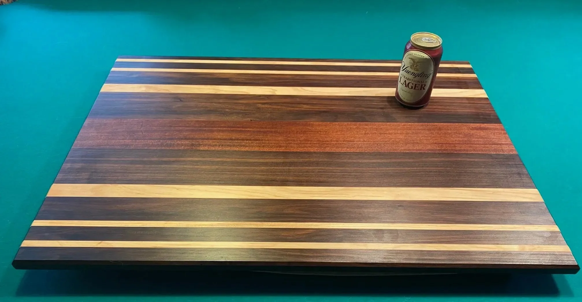 Custom 24" x 30" stove top Cutting board with maple, walnut & mahogany woods. 