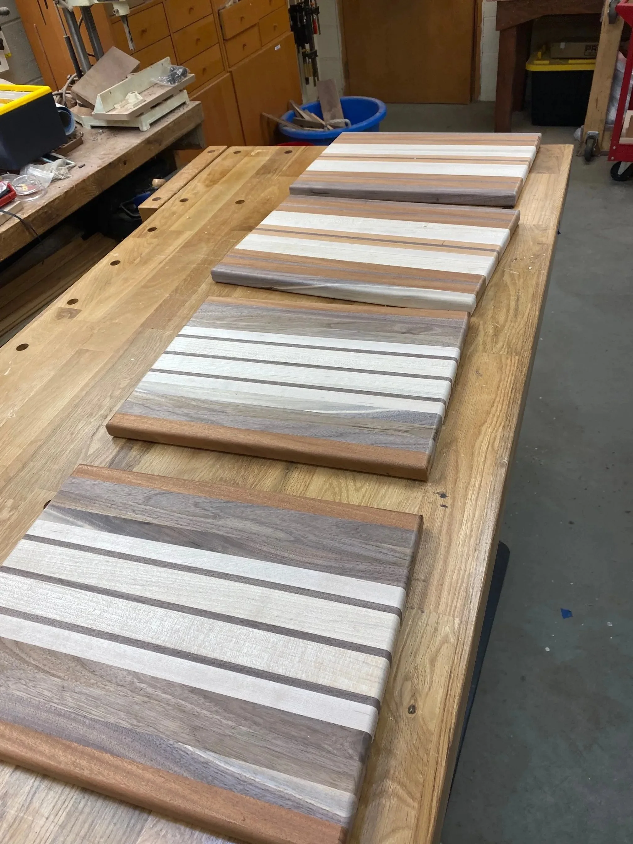 Almost complete cutting boards.