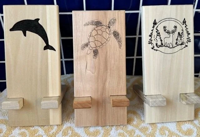 Phone stand- laser engraved: turtle